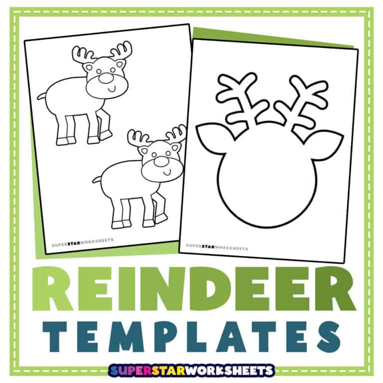 Reindeer Template - Superstar Worksheets