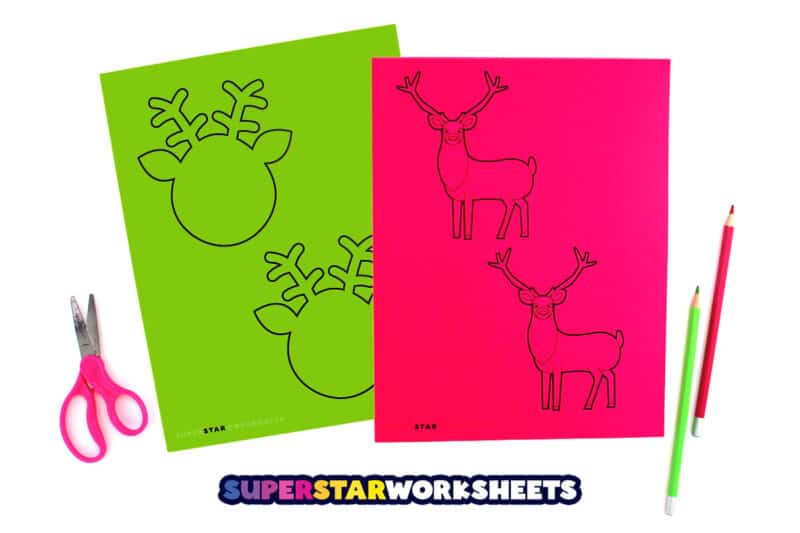 Reindeer Template - Superstar Worksheets