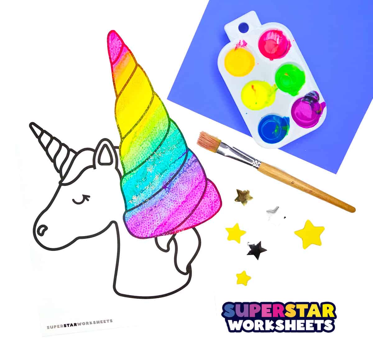 Unicorn Horn Craft - Superstar Worksheets