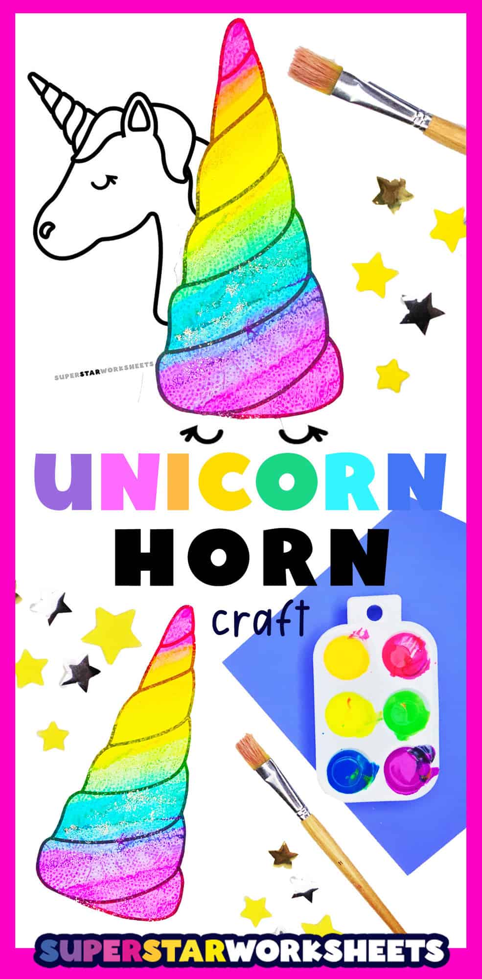 Unicorn Craft for Preschool! (Plus Free Unicorn Horn) ⋆ The