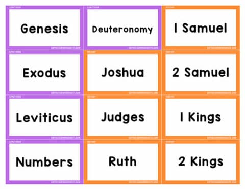 Books Of The Bible Flashcards - Superstar Worksheets