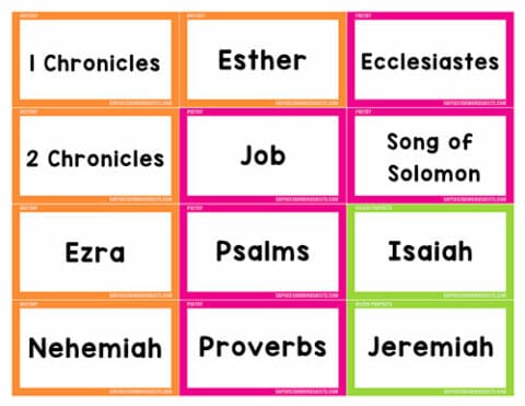 Books Of The Bible Flashcards - Superstar Worksheets