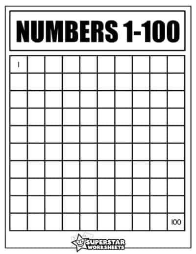 Number Charts - Superstar Worksheets