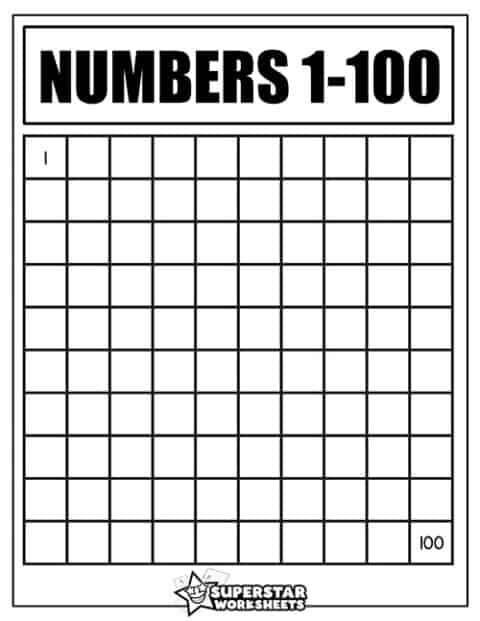 Number Charts - Superstar Worksheets