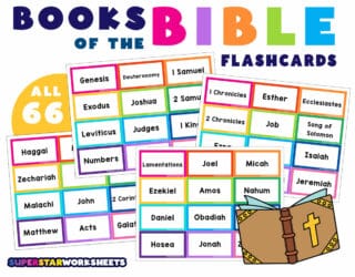 Books of the Bible Flashcards - Superstar Worksheets