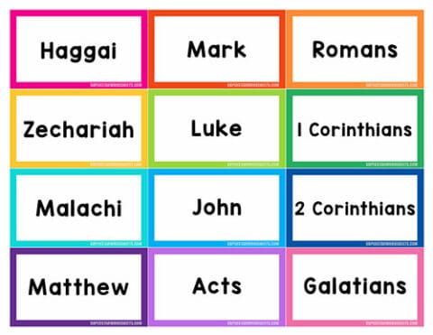 Books Of The Bible Flashcards - Superstar Worksheets