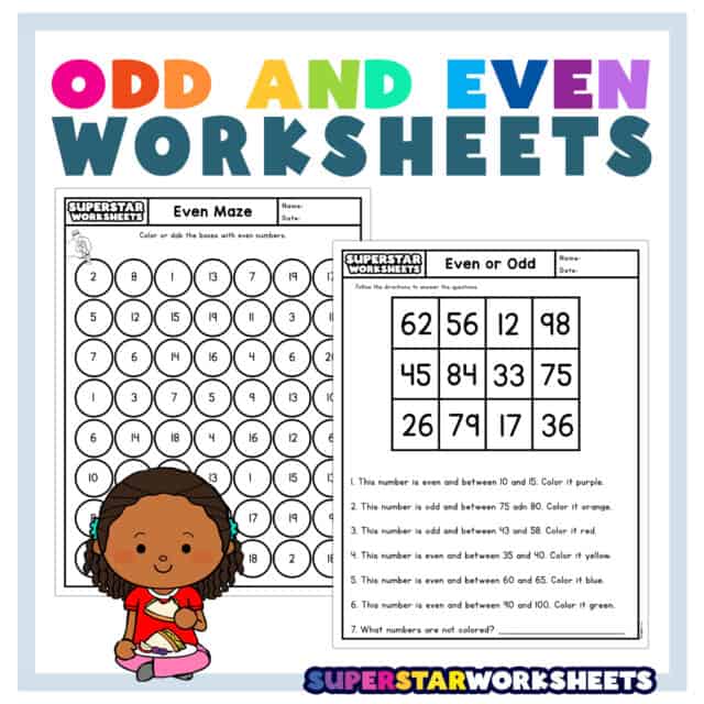 Odd and Even Number Worksheets Superstar Worksheets