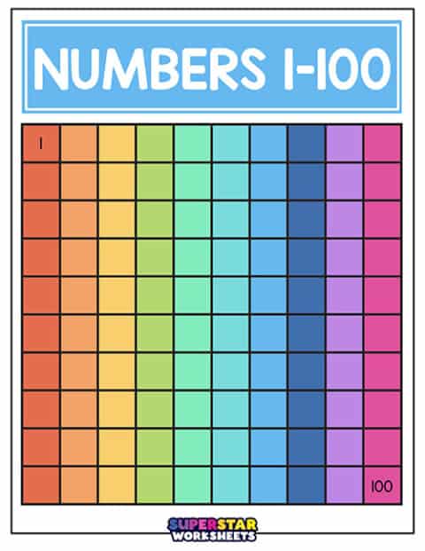 Number Charts - Superstar Worksheets