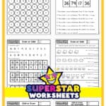 Graphic showing six different odd/even worksheets.
