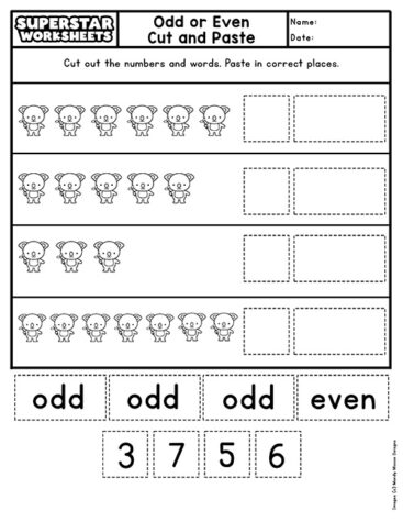 Odd and Even Number Worksheets - Superstar Worksheets