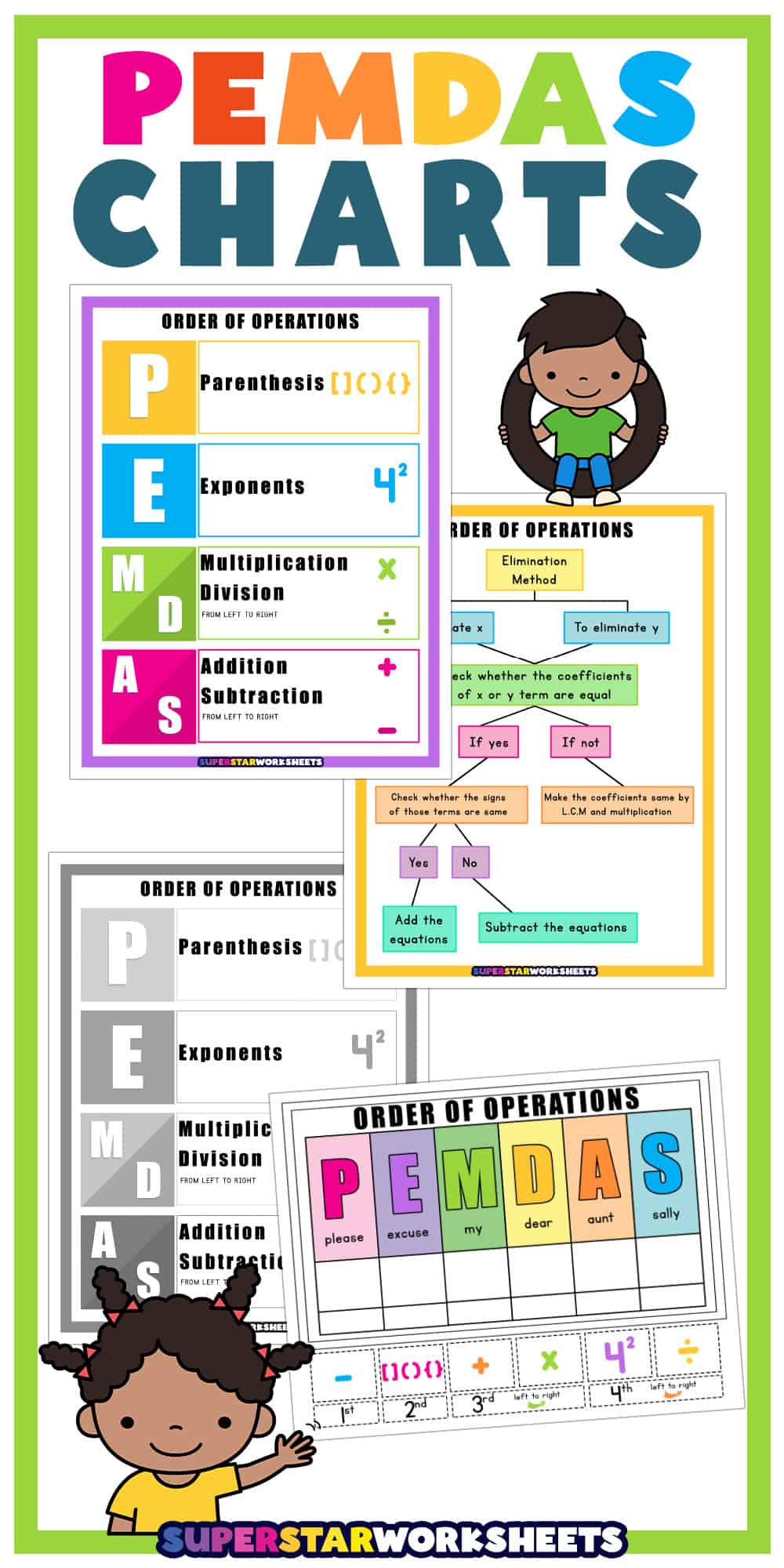 Pemdas Chart Superstar Worksheets