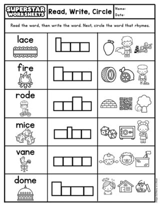 CVCE Words Worksheets - Superstar Worksheets