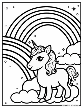 Unicorn Coloring Pages - Superstar Worksheets