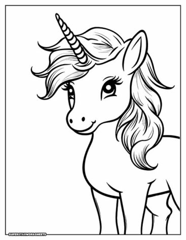 Unicorn Coloring Pages - Superstar Worksheets