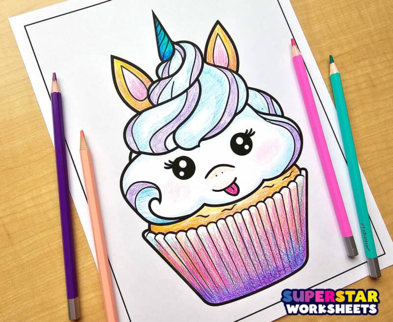 Unicorn Coloring Pages - Superstar Worksheets