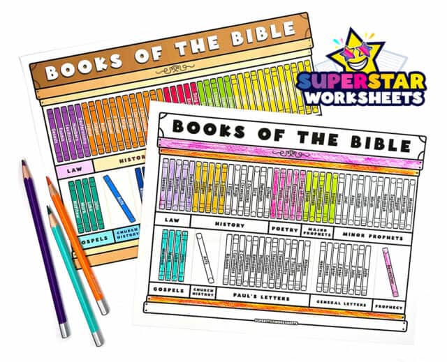 Books Of The Bible List - Superstar Worksheets