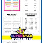 SPANISH Days of the Week Worksheets - Superstar Worksheets