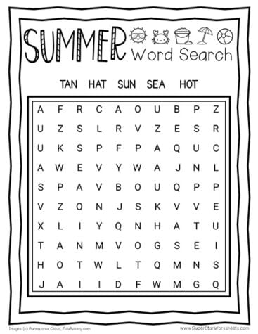 Summer Word Search - Superstar Worksheets