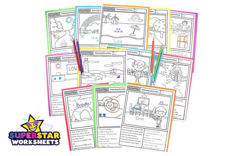 Following Directions Worksheets - Superstar Worksheets