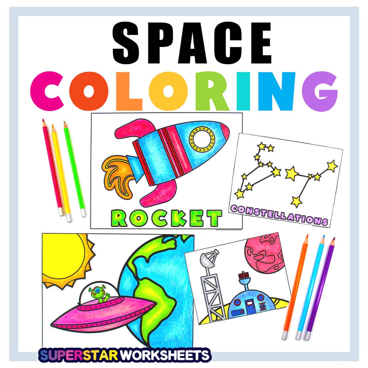 Space Coloring Pages - Superstar Worksheets