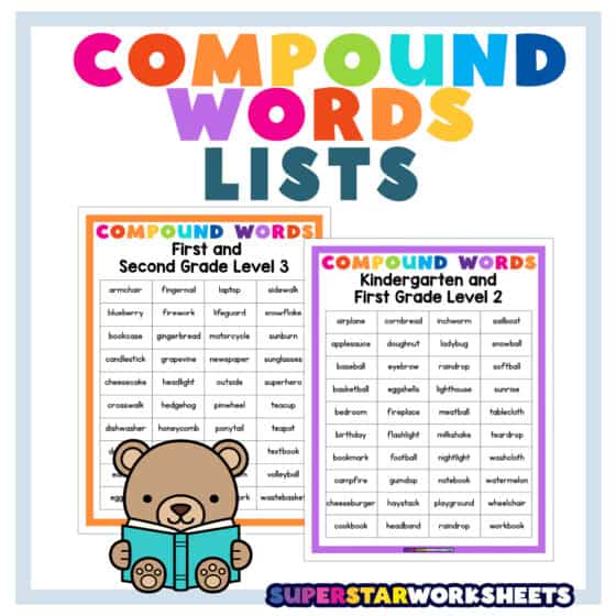 Compound Word Lists Superstar Worksheets