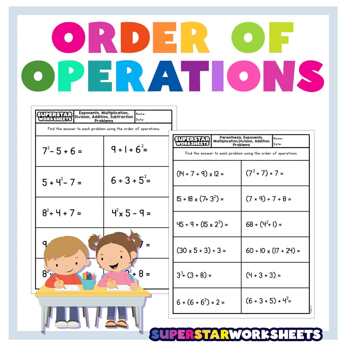 Order Of Operations Worksheets 4th Grade