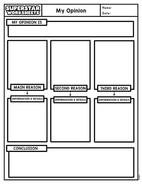 English worksheets: Four Square Template Graphic Organizer Writing Prompt