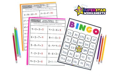 Order of Operations - Superstar Worksheets