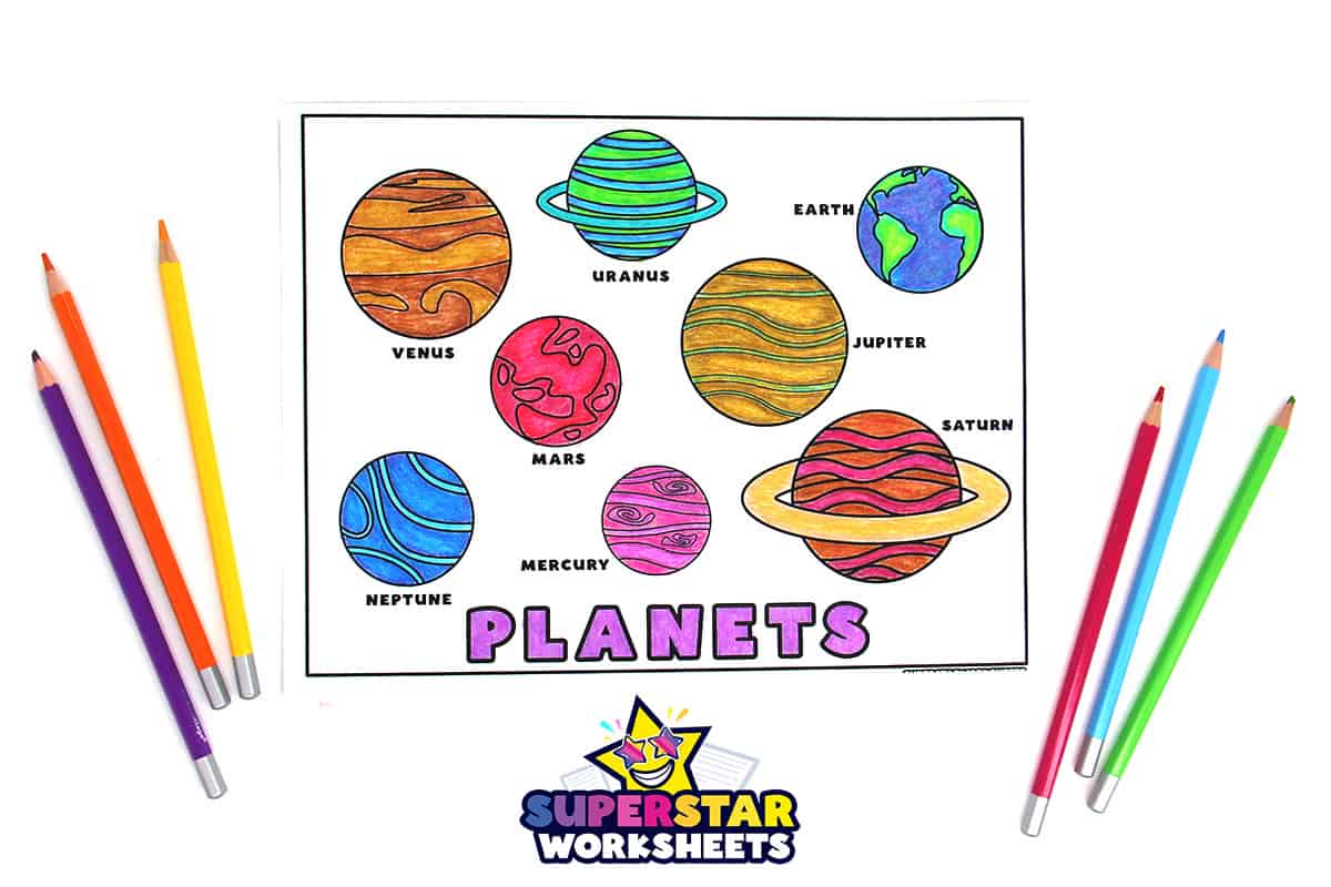 solar system in order with names and the color