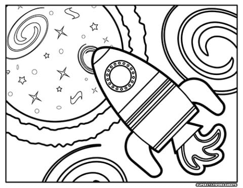 Space Coloring Pages - Superstar Worksheets