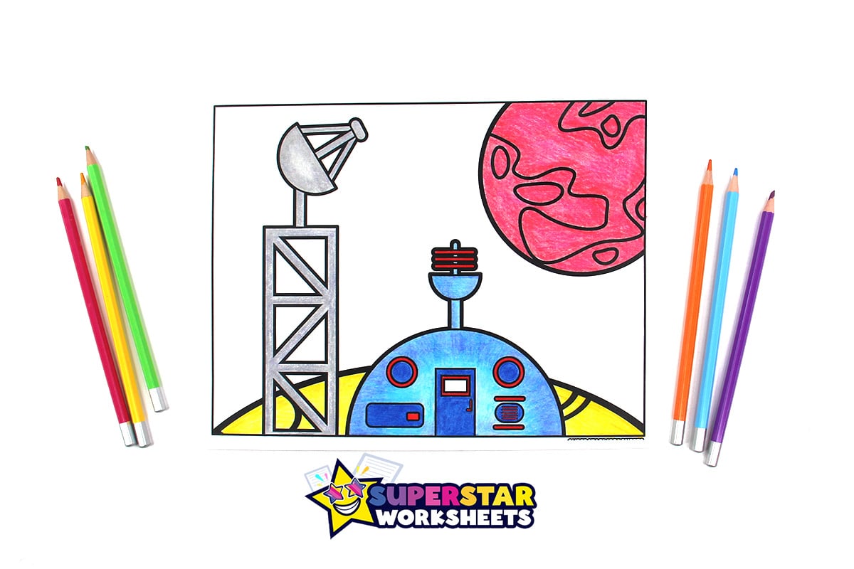 Space Coloring Pages - Superstar Worksheets