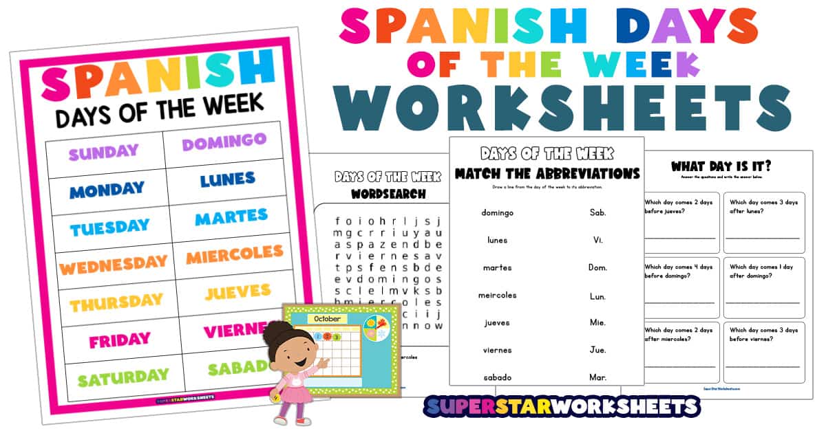 Days of the Week Flash Cards - English/Spanish- Days of the Week