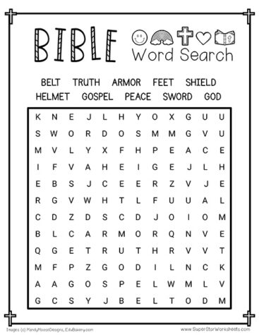 Bible Word Search - Superstar Worksheets