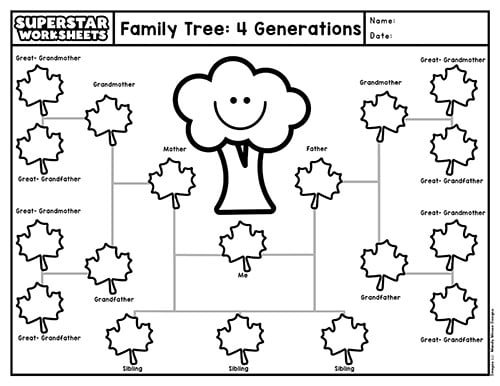black and white family tree template