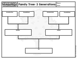 Family Tree Template - Superstar Worksheets