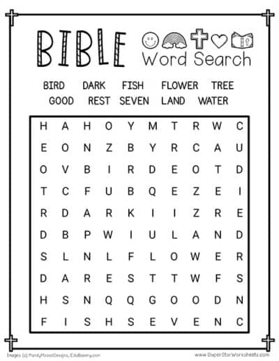 Bible Word Search - Superstar Worksheets