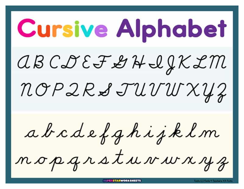 Cursive Alphabet - Superstar Worksheets