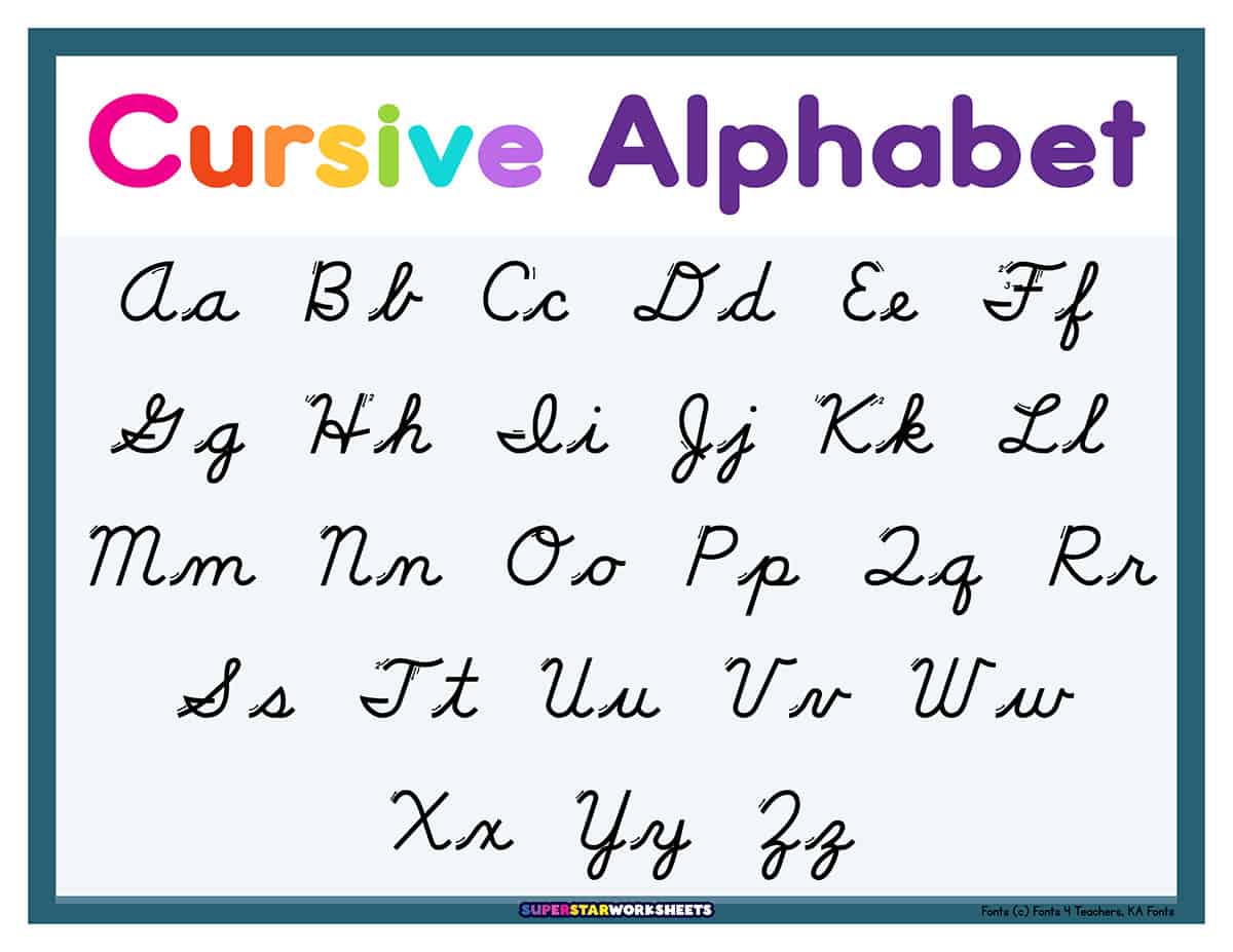 cursive letters chart