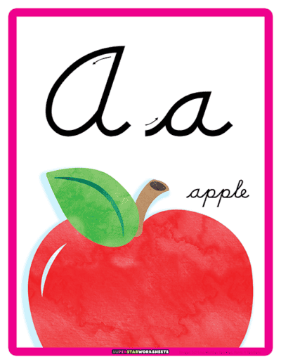 Cursive A - Superstar Worksheets