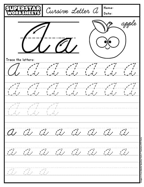 Cursive Handwriting Practice Book by For The Love Of Apples