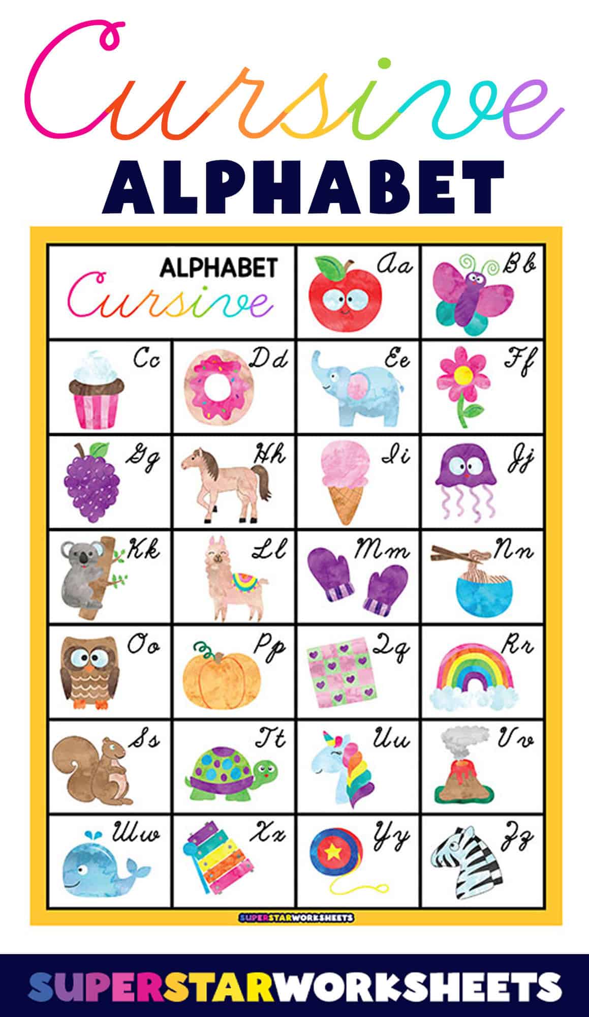 Cursive Alphabet Superstar Worksheets