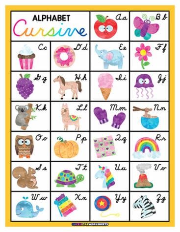 Cursive Alphabet - Superstar Worksheets