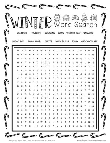 Winter Word Search - Superstar Worksheets