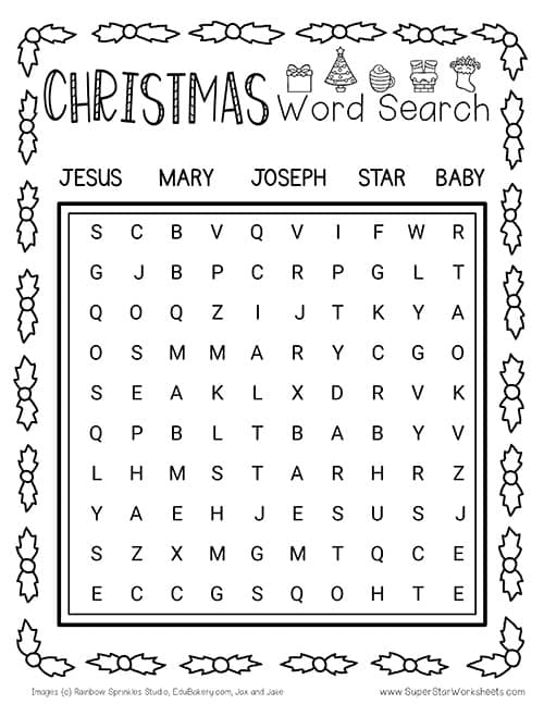 Religious Christmas Word Puzzles Religious Christmas Word Puzzles