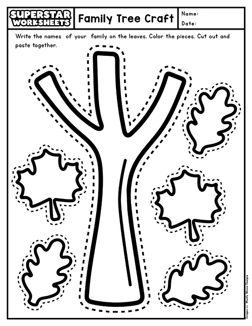 Family Tree Craft Superstar Worksheets