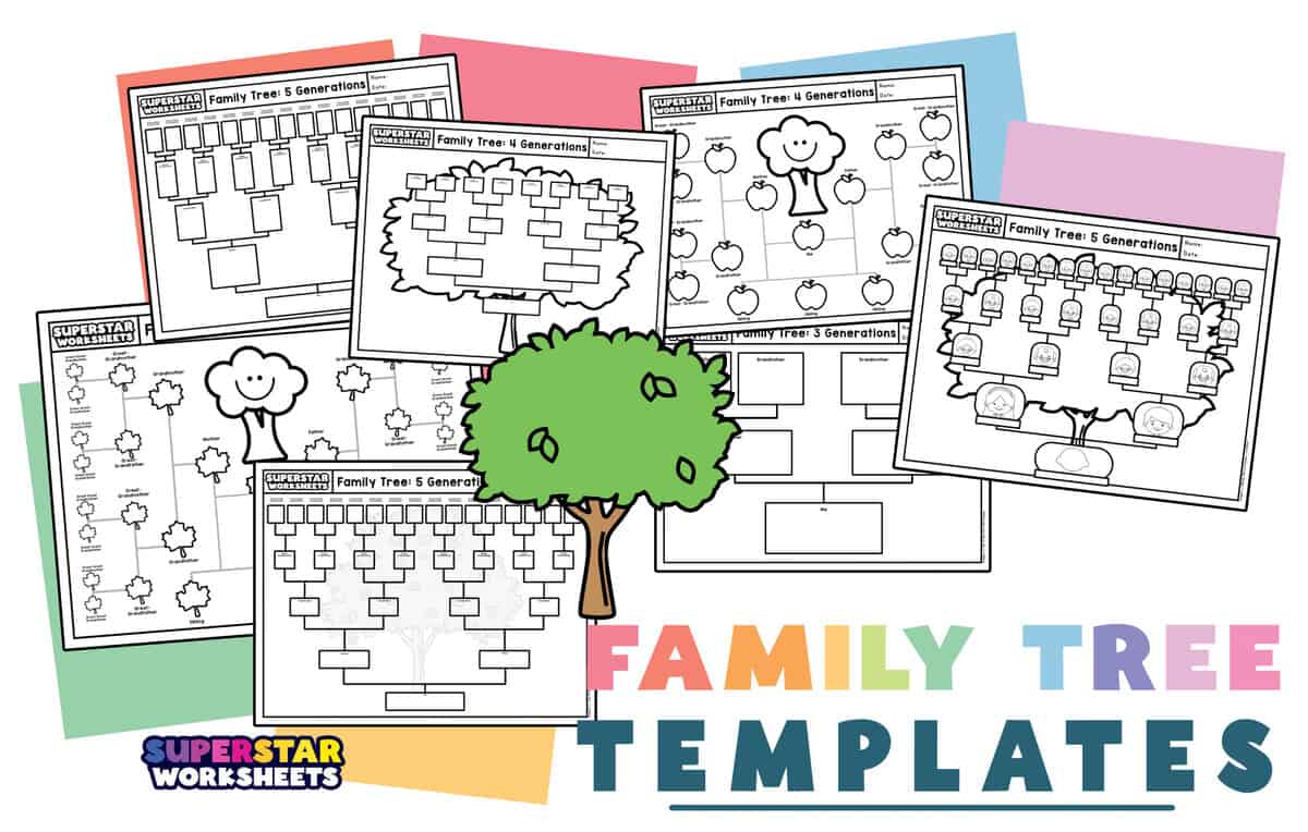 Family Tree Template Superstar Worksheets