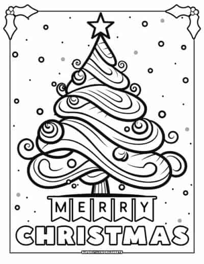 Merry Christmas Coloring Pages - Superstar Worksheets