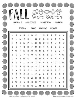 Fall Word Search - Superstar Worksheets