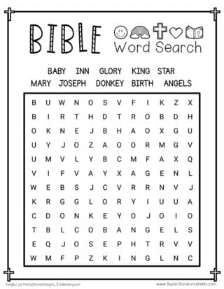 Bible Word Search - Superstar Worksheets