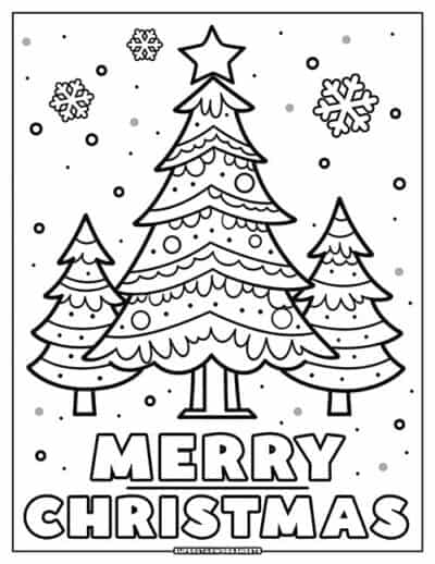 Merry Christmas Coloring Pages - Superstar Worksheets